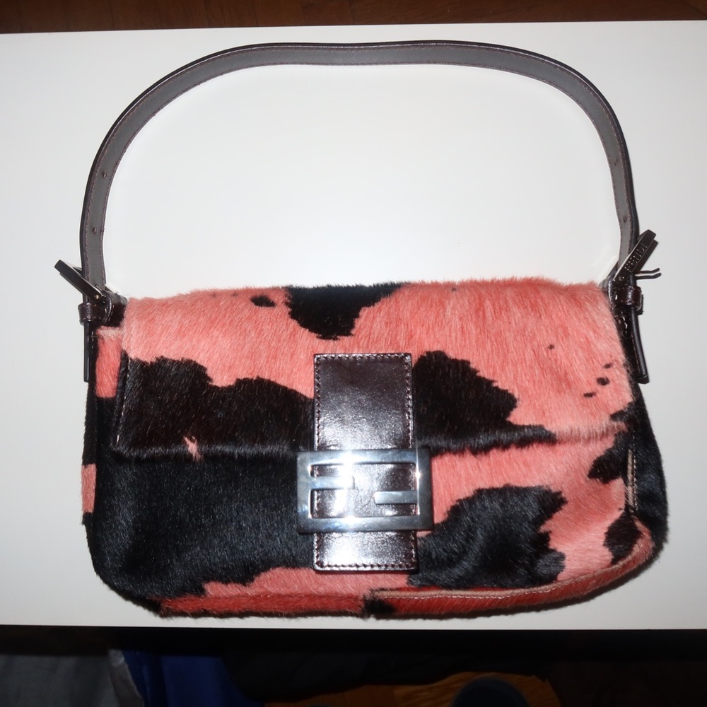 Fendi Pink ponyhair baguette